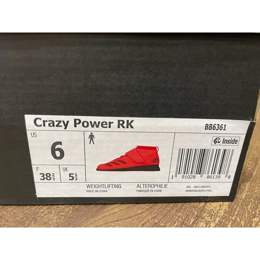 Adidas Crazy Power‎ RK Weightlifting Red Powerlifting Shoes Men's Size 6 BB6361